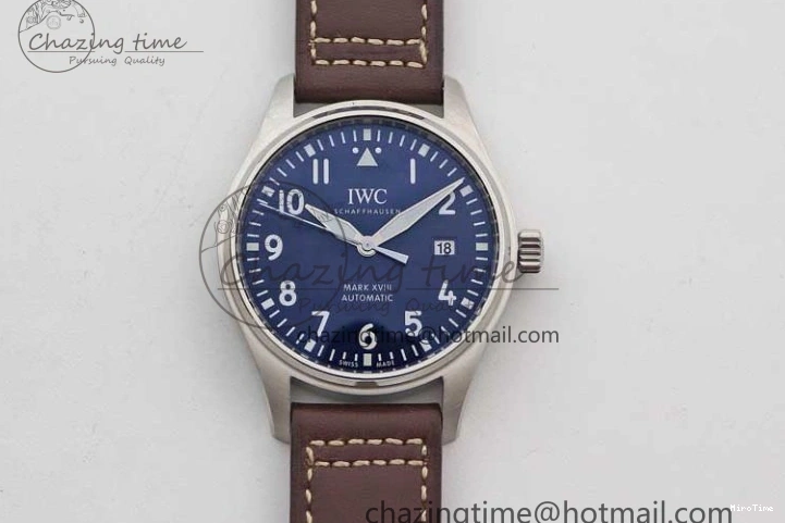 MIROTIME 0502 Mark XVIII IW327010 SS M+F 1:1 Best Edition Blue Dial on Brown Leather Strap A Resilient 7051